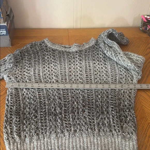 New York & Company Gray Open-Knit Sweater - Picture 10 of 13